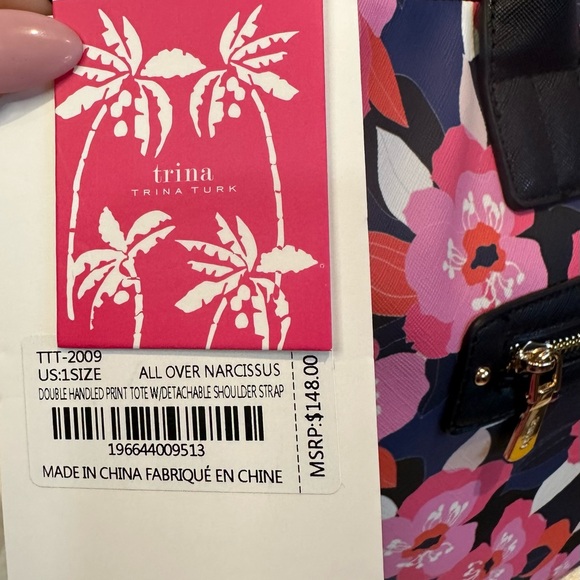TRINA TURK ALL OVER NARCISSUS TOTE/SHOULDER BAG NWT - Picture 9 of 13